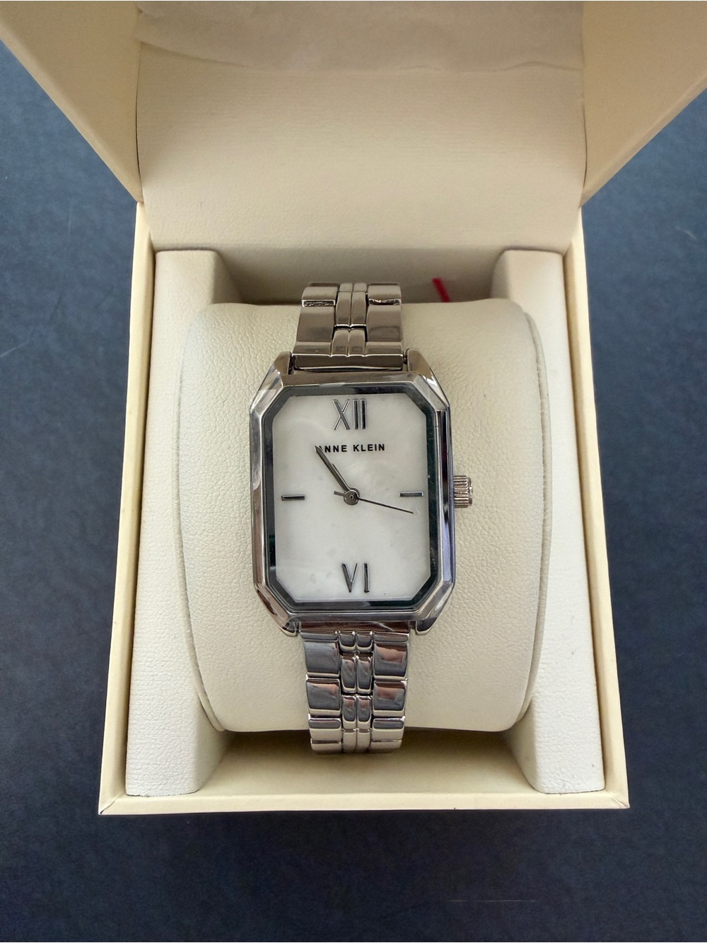 Anne Klein Silver Rectangular Bracelet Watch - New in Box- Model AK/3775MPSV